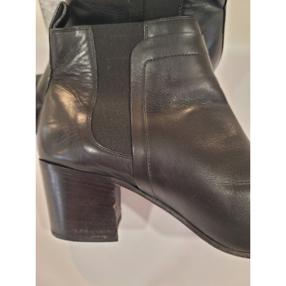 Vince Camuto Leather Ankle Boots Women Size 8.5 M Heel Round Toe Slip On - Picture 5 of 16